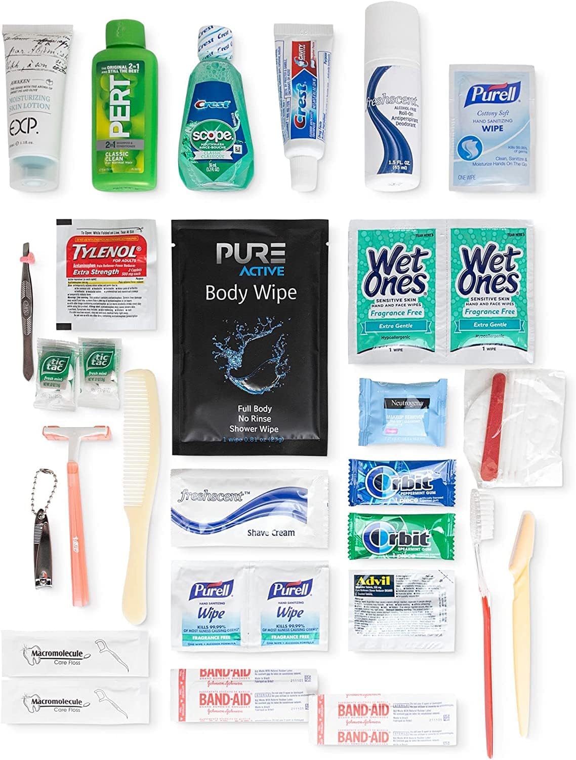 Asom Toiletry Travel Kit, Quality Hygiene Essentials Traveling Toiletries Prefilled Accessories Convenience Set, Tsa Approved Women Carry On Size Clear Toiletry Bag Accessory Kits. - Image 8